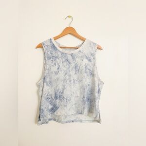 Lululemon boxy fit tie dye blue tank top size 8